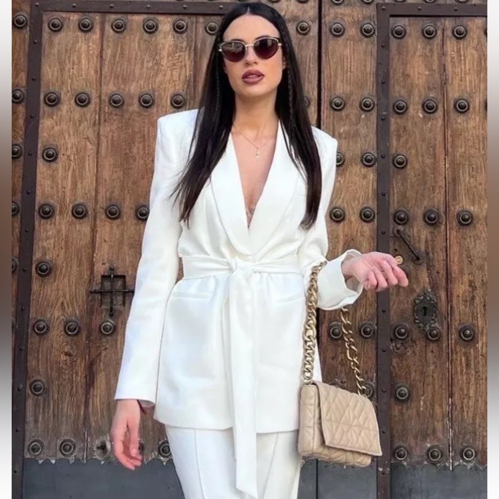 Zara belted tuxedo jacket ZW collection